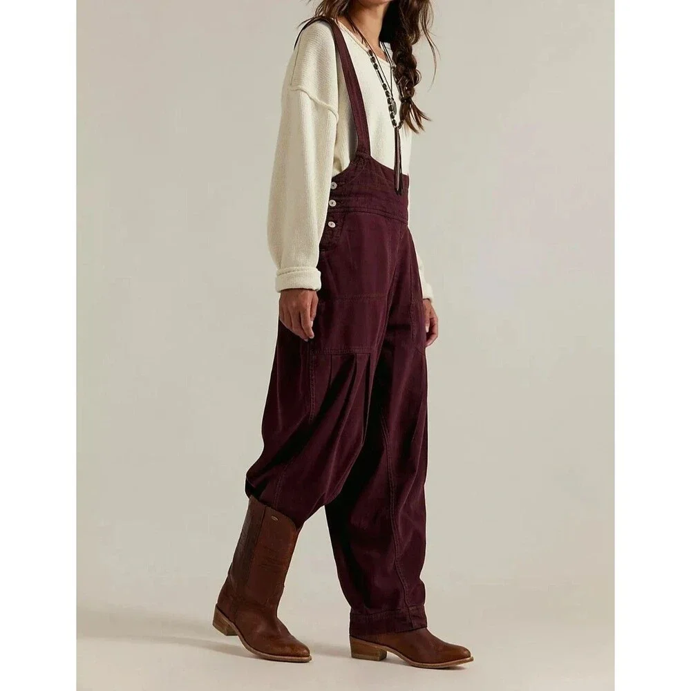 Free People We The Free Felix Tapered Overalls Jumpsuit Dress Pinafore M 288769